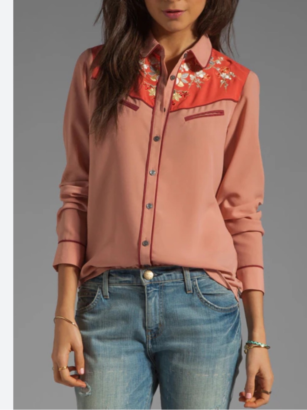 Western shirt in dusty rose
